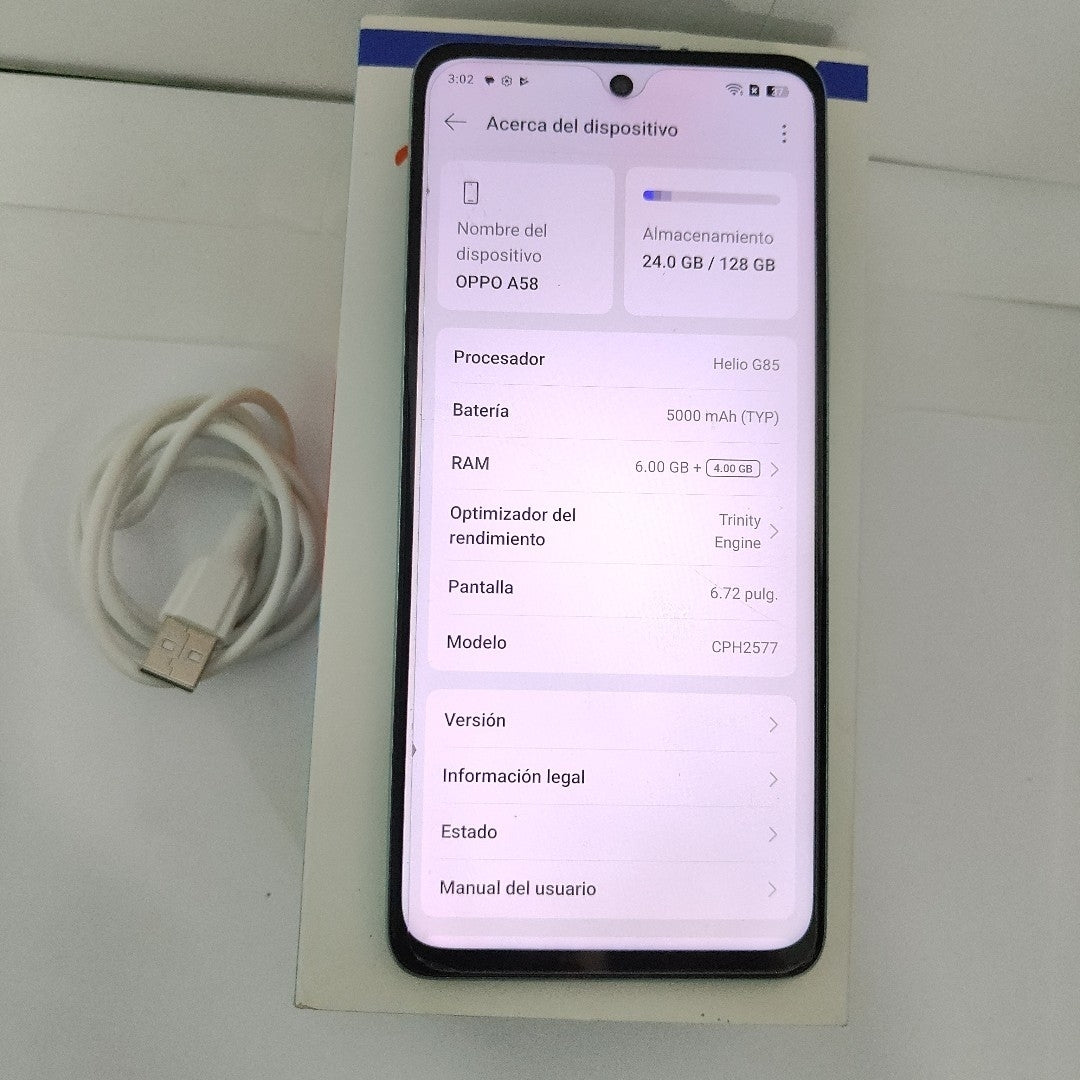 CELULAR OPPO  A58 CPH2577 (2023) 128 GB 6 GB RAM (SEMINUEVO)