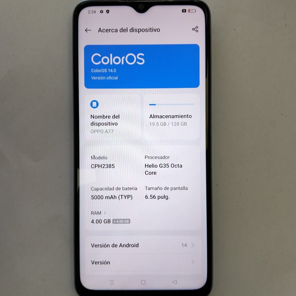 CELULAR OPPO  A77 CPH2385 128 GB 4 GB RAM