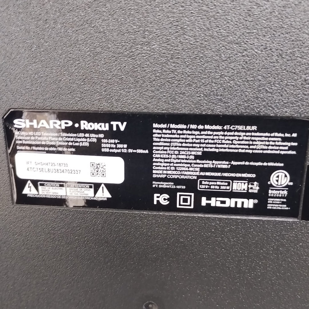 PANTALLA SHARP 4T-C75EL8UR 75" LED 4K (SEMINUEVO)