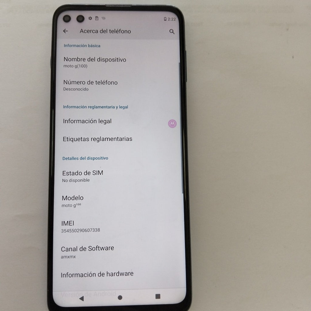 CELULAR MOTOROLA MOTO G100 XT2125-4 128 GB 8 GB RAM
