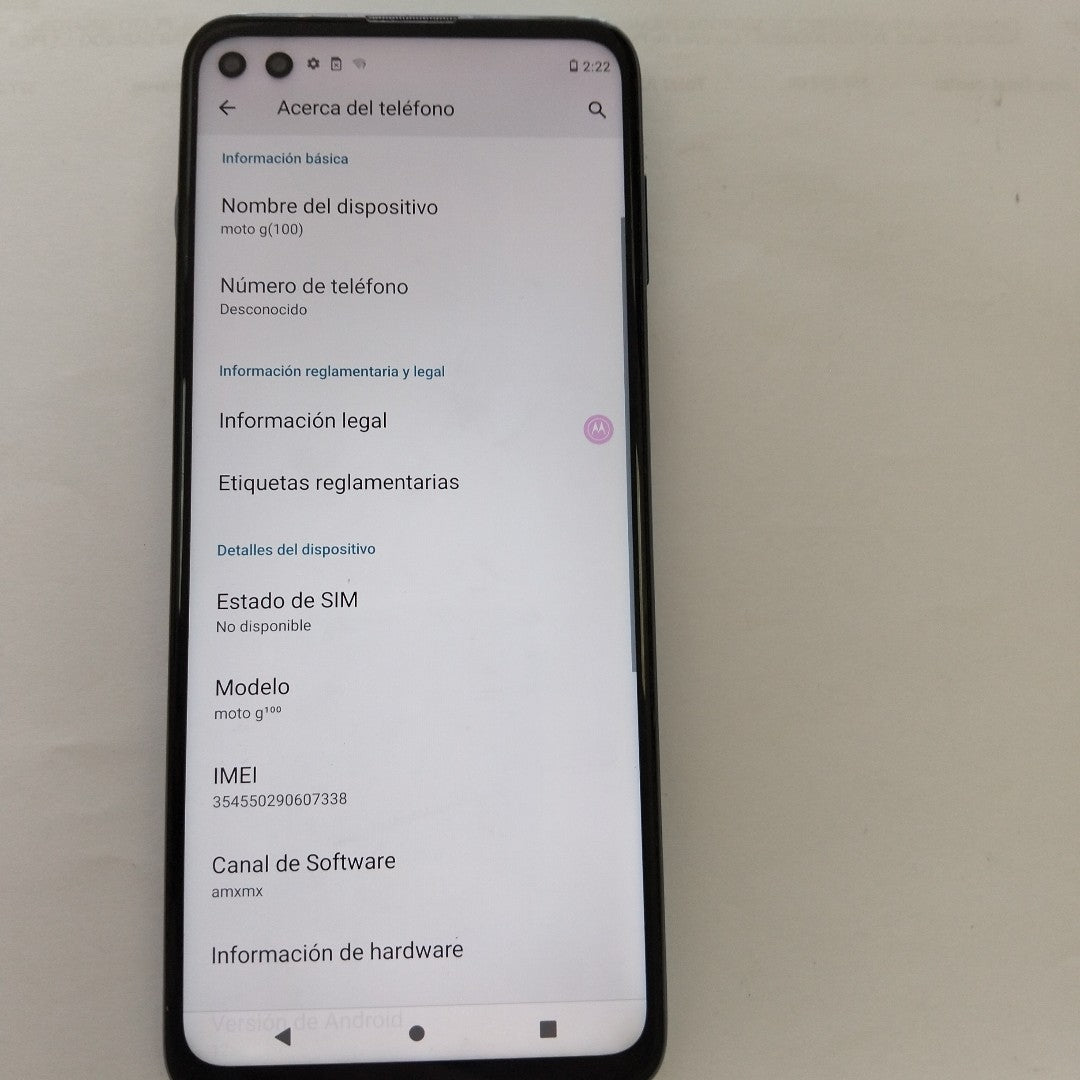 CELULAR MOTOROLA MOTO G100 XT2125-4 128 GB 8 GB RAM