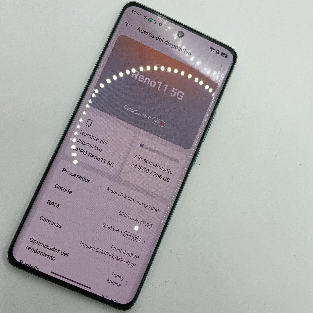 CELULAR OPPO  RENO11 5G CPH2599 (2024) 256 GB 8 GB RAM (SEMINUEVO)