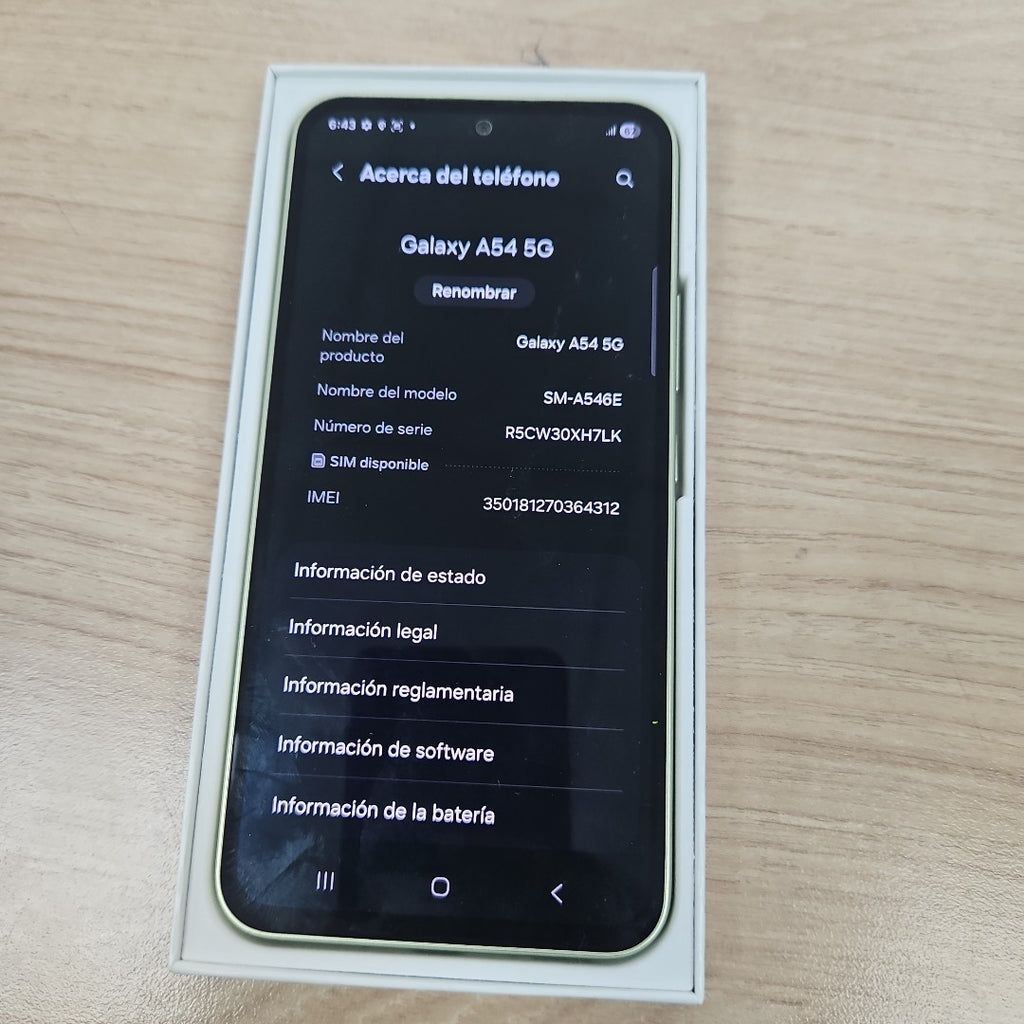 CELULAR SAMSUNG GALAXY A54 5G SM-A546E 128 GB 8 GB RAM (SEMINUEVO)