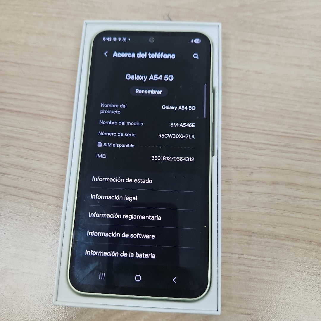 CELULAR SAMSUNG GALAXY A54 5G SM-A546E 128 GB 8 GB RAM (SEMINUEVO)