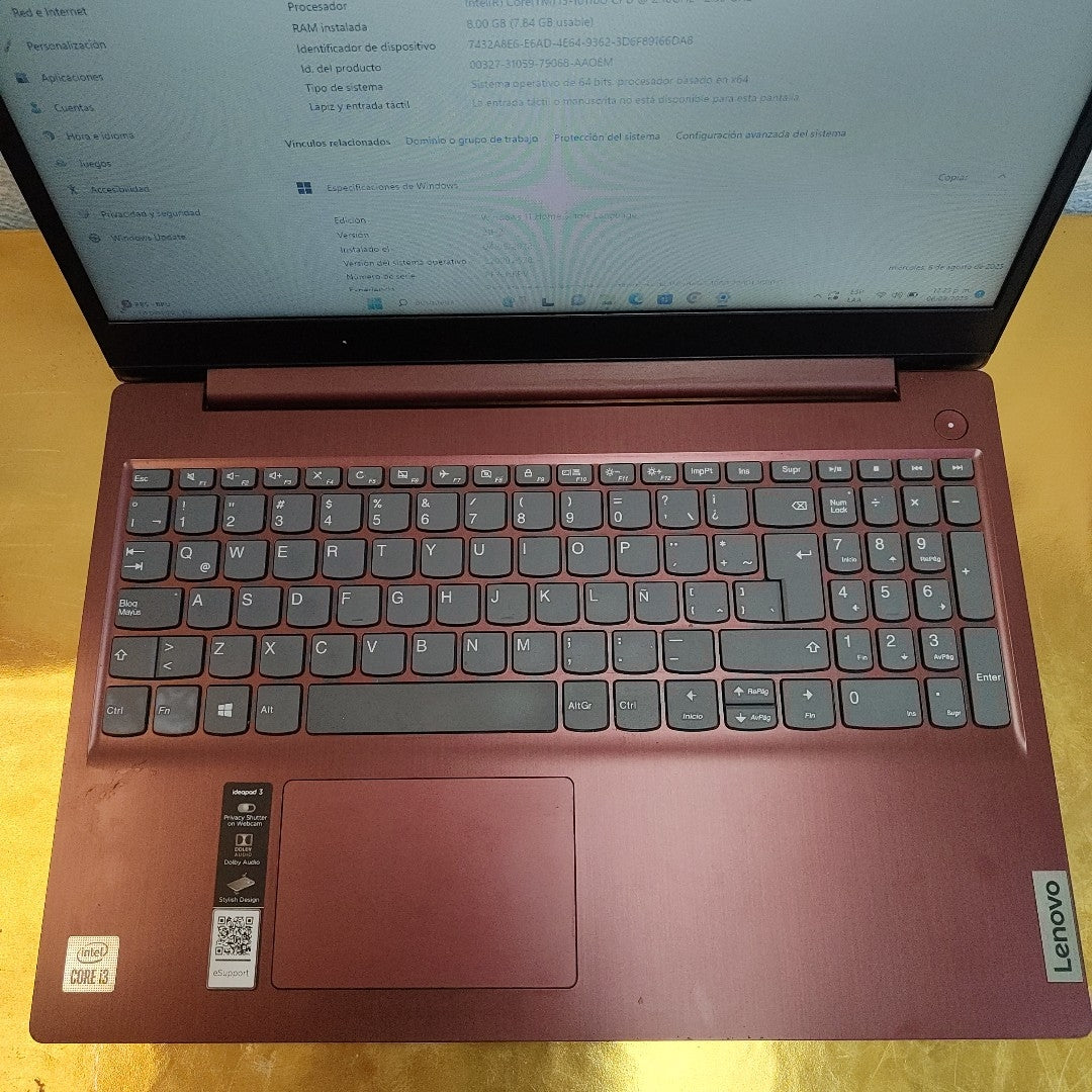 LAPTOP LENOVO IDEAPAD 3 15IML05 (2021) 1 TB 8 GB RAM (SEMINUEVO)