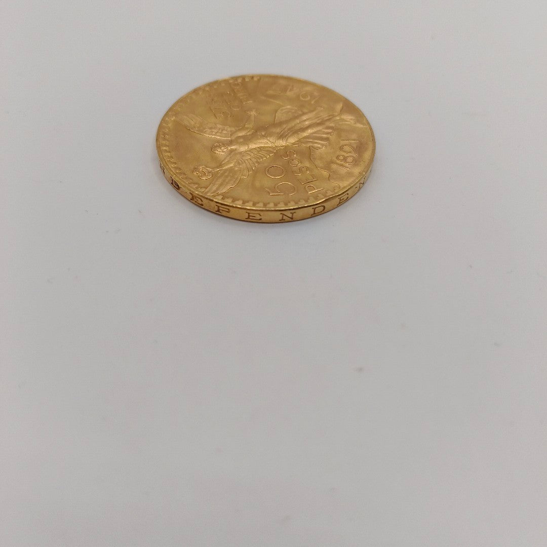 K1 41.6 GRMS - DESC.  0 GRAMOS - 21 K - AVALÚO  50544 * * IDENTIFICACIÓN  MONEDA NOMINATIVA. * MONEDAS PESOS  50 PE (SEMINUEVO)