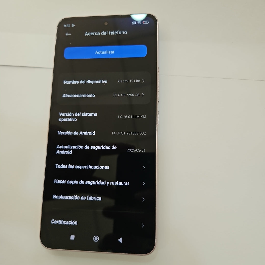 CELULAR XIAOMI 12 LITE 2203129G 256 GB 8 GB RAM (SEMINUEVO)