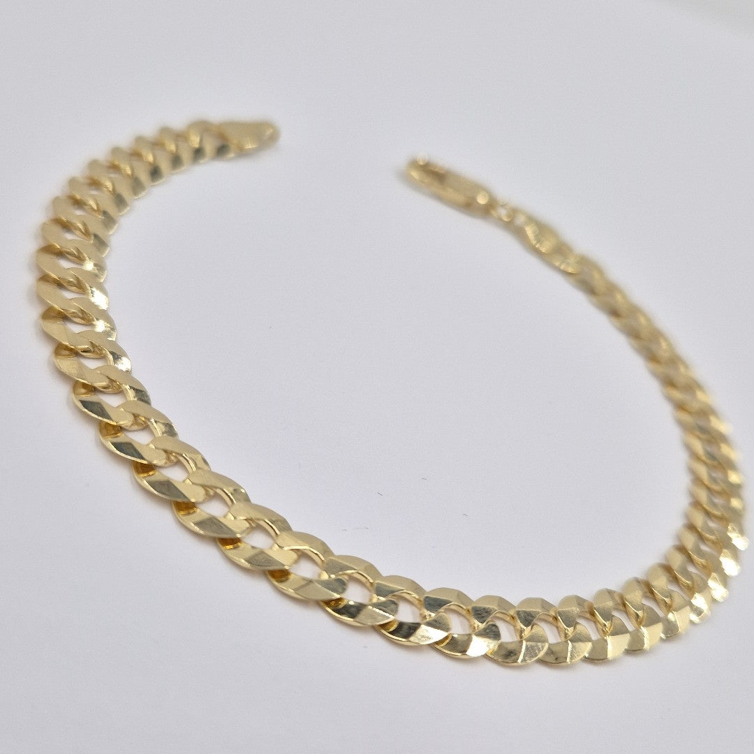 PULSERAS CABALLERO BARBADA AMARILLA ORO 14K 10.8 (NUEVO)