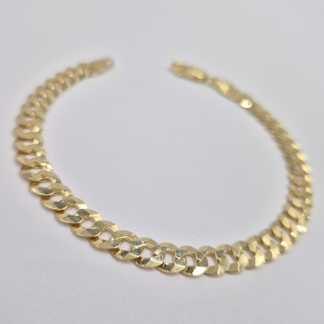 PULSERAS CABALLERO BARBADA AMARILLA ORO 14K 10.9 (NUEVO)