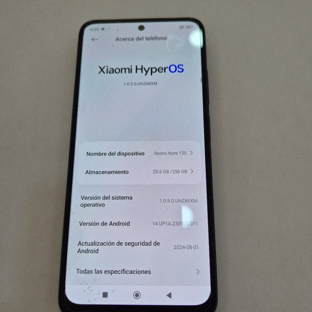 CELULAR XIAOMI REDMI NOTE 12S 2303ERA42L (2023) 256 GB 8 GB RAM (SEMINUEVO)