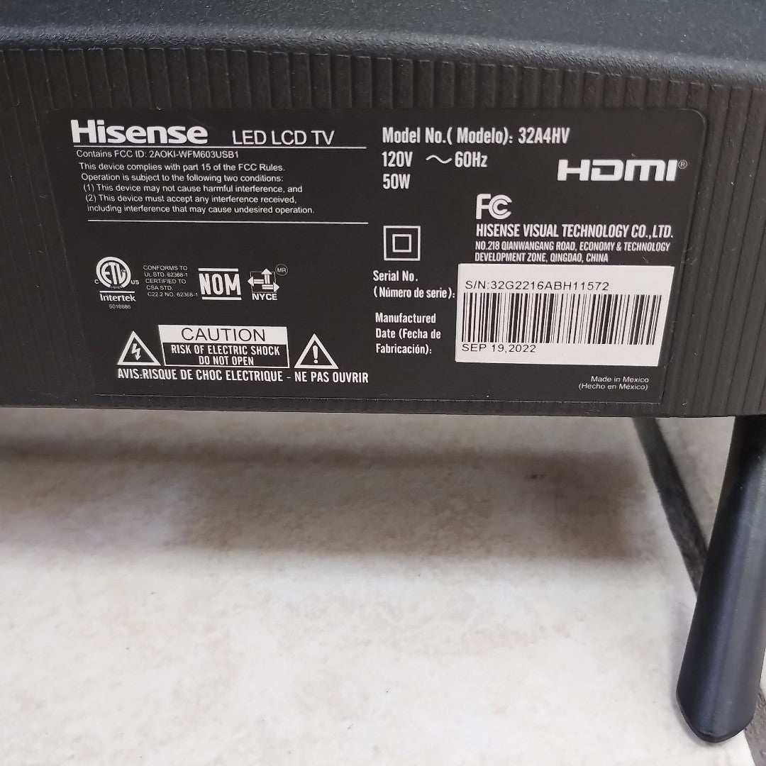 PANTALLA HISENSE 32A4HV (2022) 32" LED HD (SEMINUEVO)