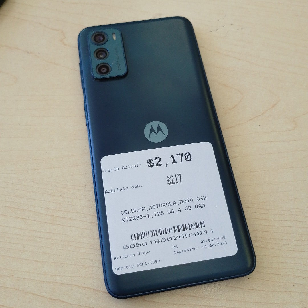 CELULAR MOTOROLA MOTO G42 XT2233-1 128 GB 4 GB RAM