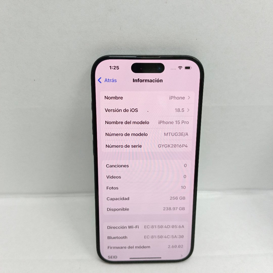 CELULAR APPLE IPHONE 15 PRO A3101 256 GB 8 GB RAM (SEMINUEVO)