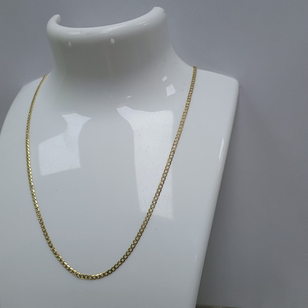 CADENAS BARBADA DIAMANTADA ORO 14K 3.3 (NUEVO)