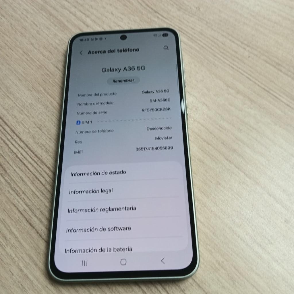 CELULAR SAMSUNG GALAXY A36 5G SM-A366E (2025) 128 GB 6 GB RAM (SEMINUEVO)