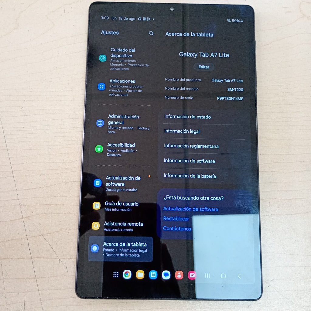 TABLETA SAMSUNG GALAXY TAB A7 LITE SM-T220 32 GB 3 GB RAM (SEMINUEVO)