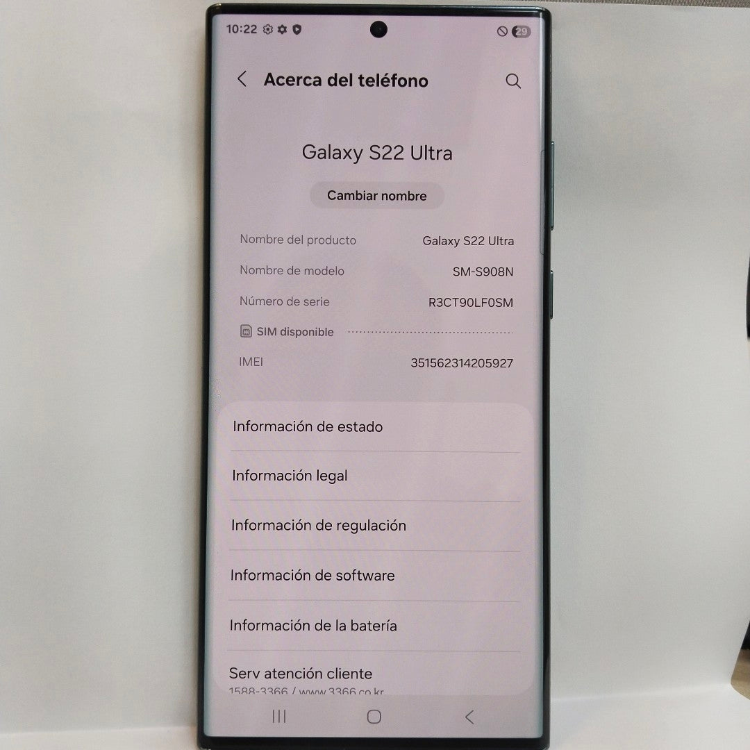 CELULAR SAMSUNG GALAXY S22 ULTRA SM-S908N (2022) 256 GB 12 GB RAM (SEMINUEVO)