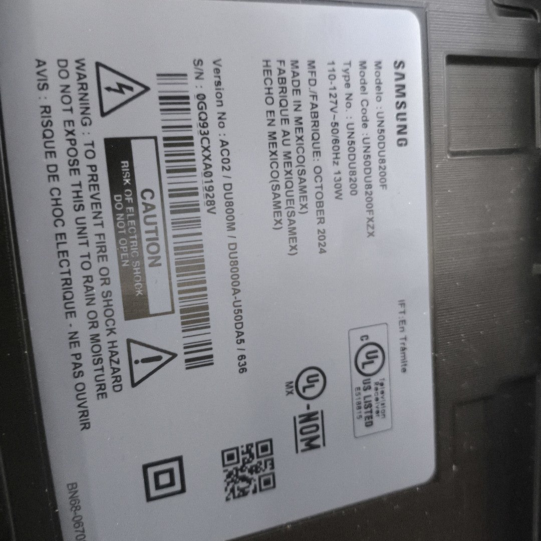 PANTALLA SAMSUNG UN50DU8000F (2024) 50" LED 4K (SEMINUEVO)