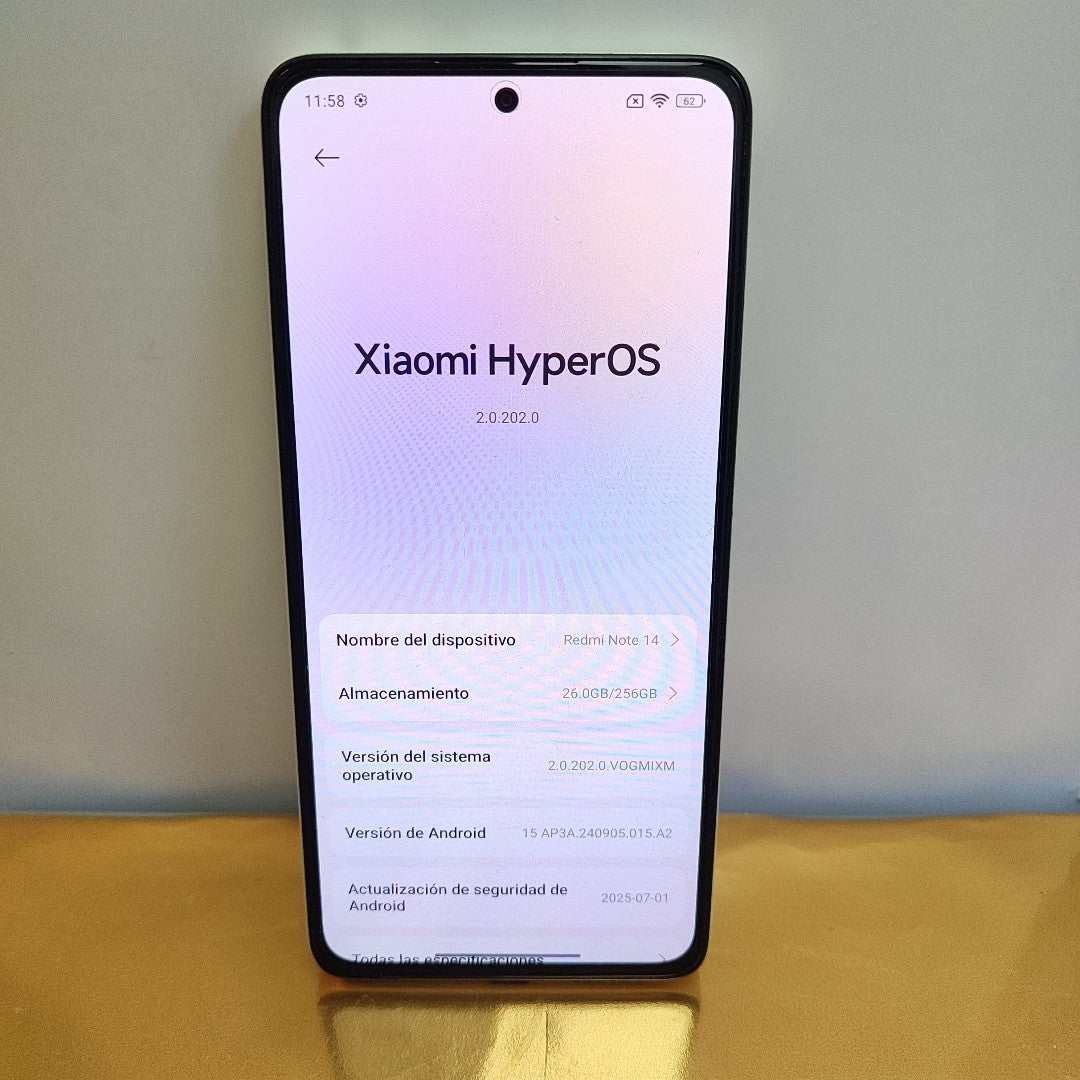 CELULAR XIAOMI REDMI NOTE 14 24117RN76L (2025) 256 GB 8 GB RAM (SEMINUEVO)