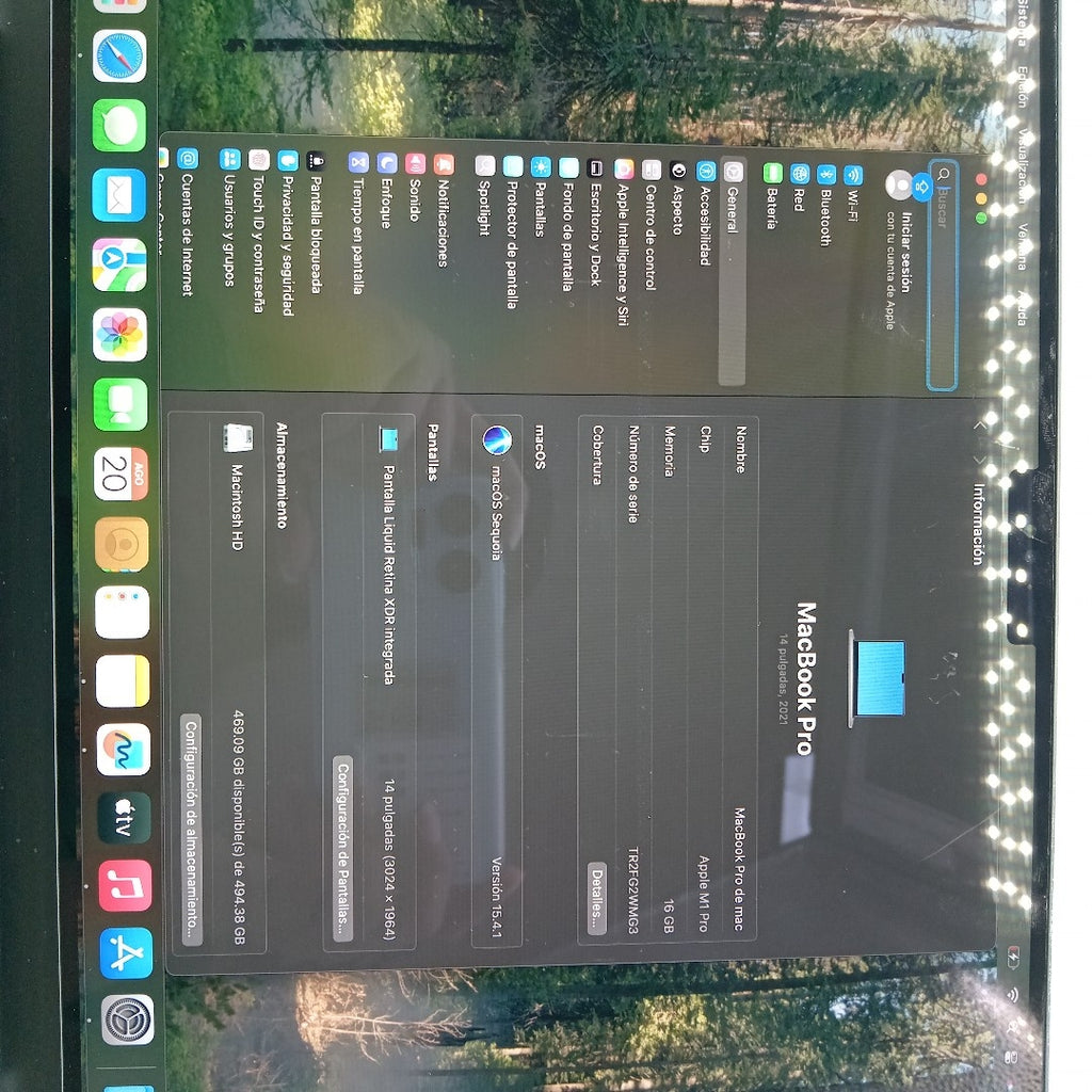 LAPTOP APPLE MACBOOK PRO 14" 2021 3.2 A2442 (8 CPU/14 GPU) 512 GB SSD 16 GB RAM (SEMINUEVO)