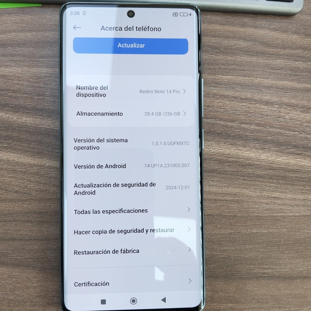 CELULAR XIAOMI REDMI NOTE 14 PRO 24116RACCG (2024) 256 GB 8 GB RAM (SEMINUEVO)