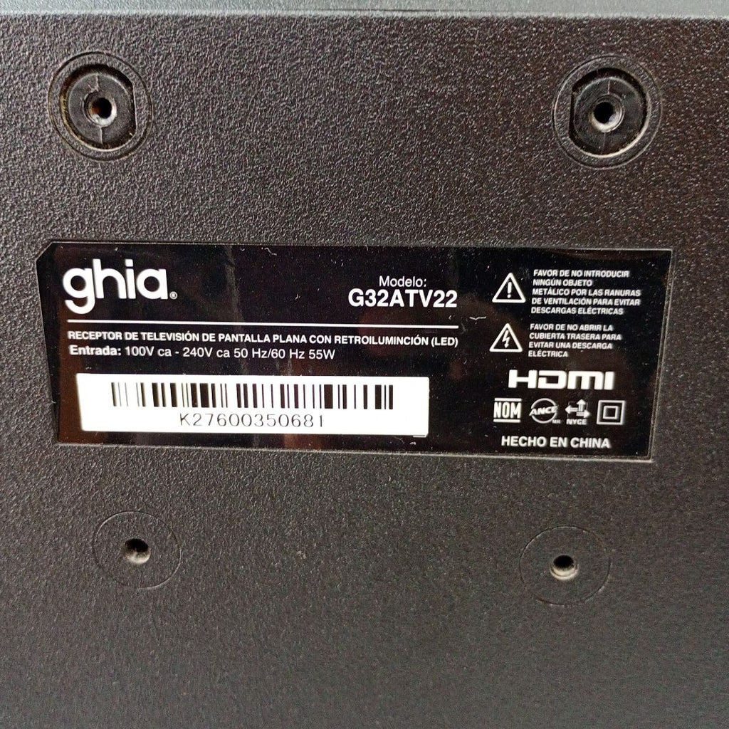 PANTALLA GHIA G32ATV22 (2023) 32" LED HD (SEMINUEVO)