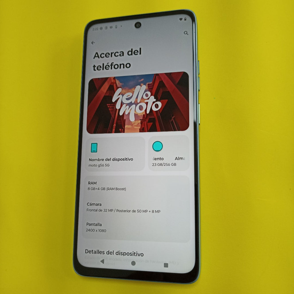 CELULAR MOTOROLA MOTO G56 5G XT2529-1(2025) 256 GB 8 GB RAM (SEMINUEVO)