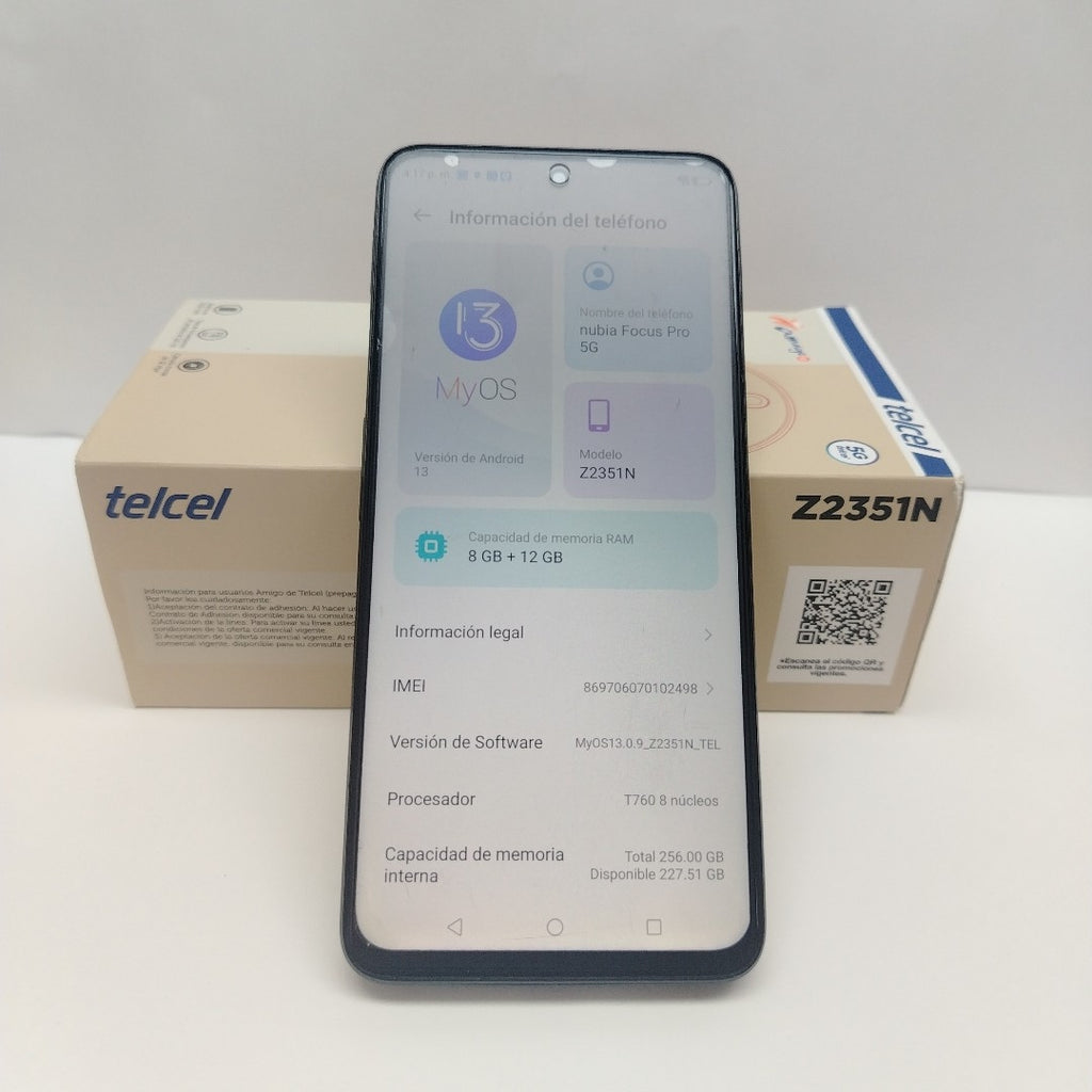 CELULAR NUBIA  FOCUS PRO 5G Z2351N 256 GB 8 GB RAM (SEMINUEVO)