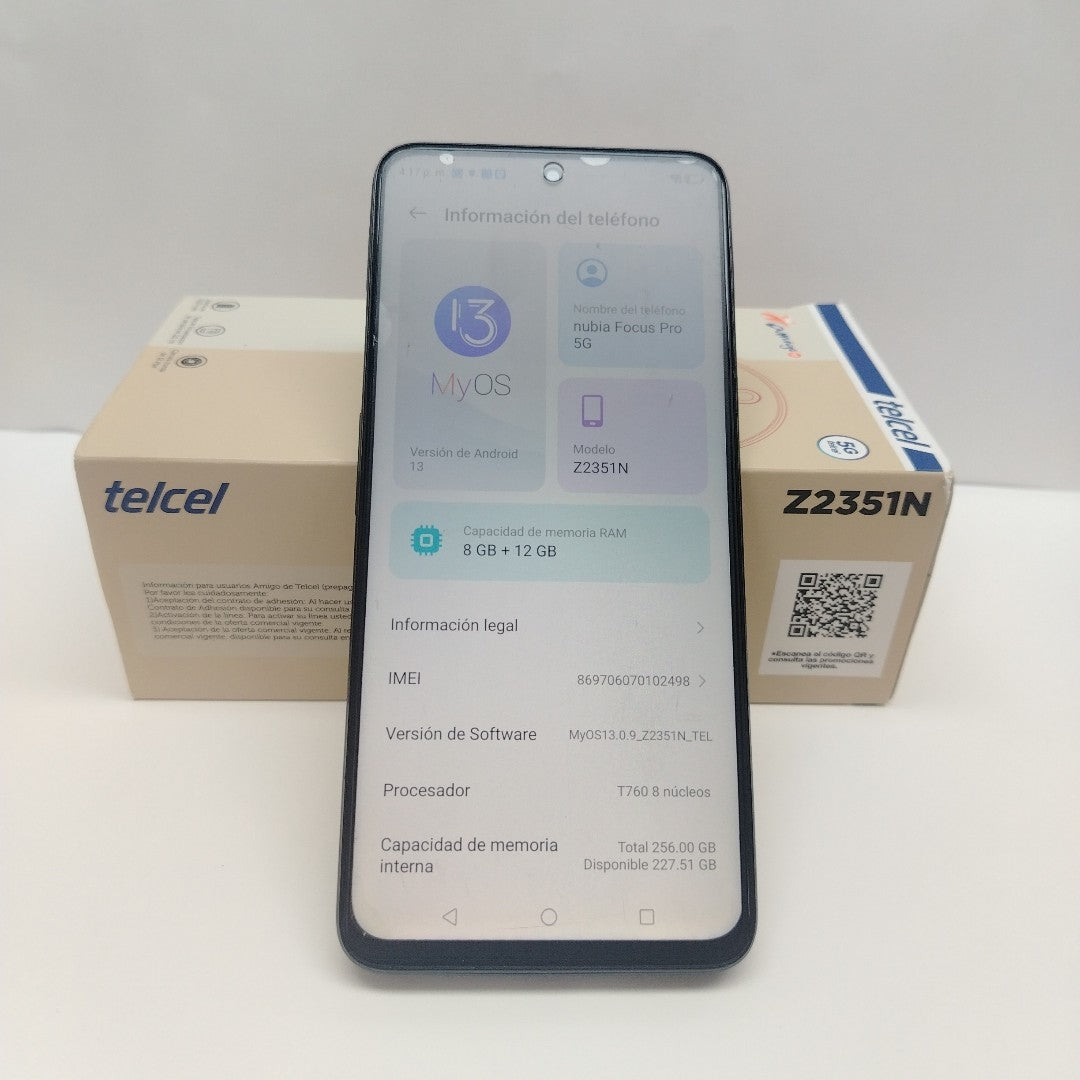 CELULAR NUBIA  FOCUS PRO 5G Z2351N 256 GB 8 GB RAM (SEMINUEVO)