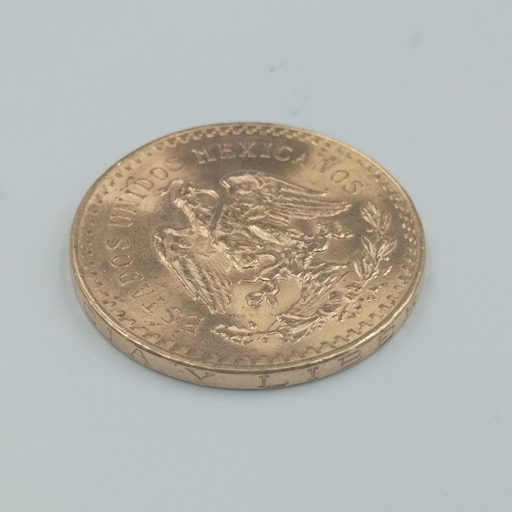 K1 41,60 GRMS - DTO. 0,00 GRMS - 21 K - AVALÚO 76003,20 * IDENTIFICACIÓN  MONEDA NOMINATIVA * MONEDAS PESOS  50 PESOS (SEMINUEVO)