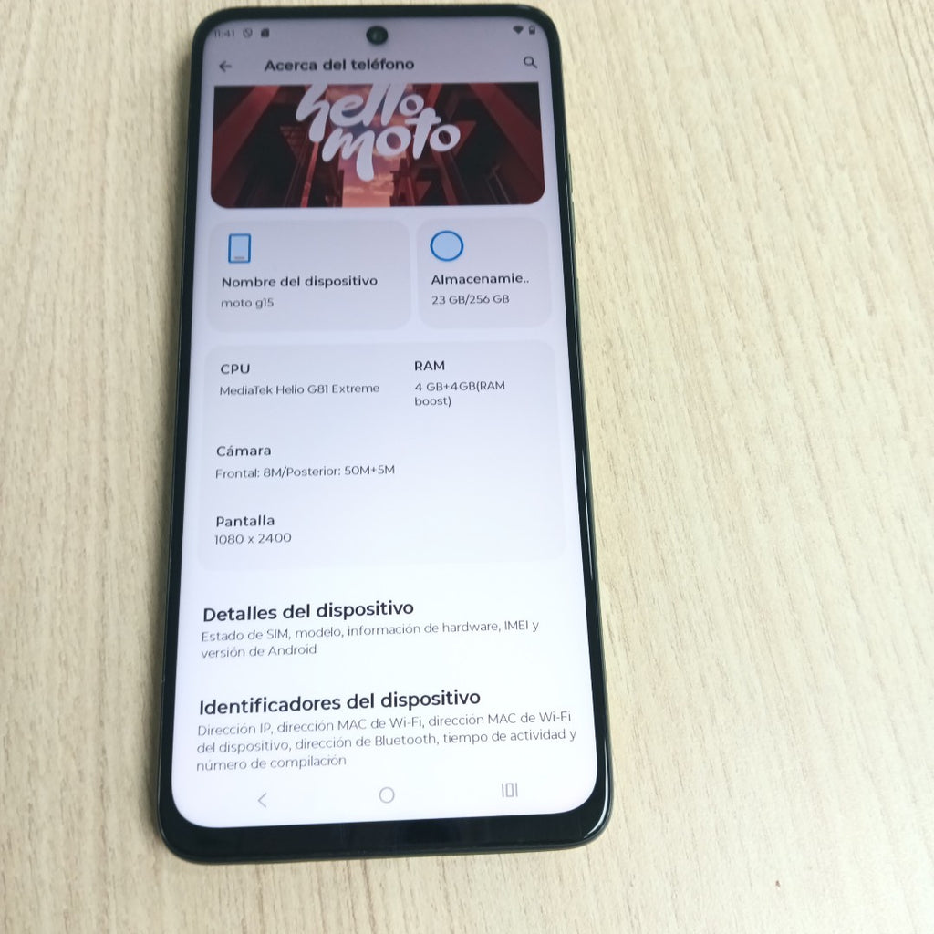 CELULAR MOTOROLA MOTO G15 XT2521-2 (2025) 256 GB 4 GB RAM (SEMINUEVO)