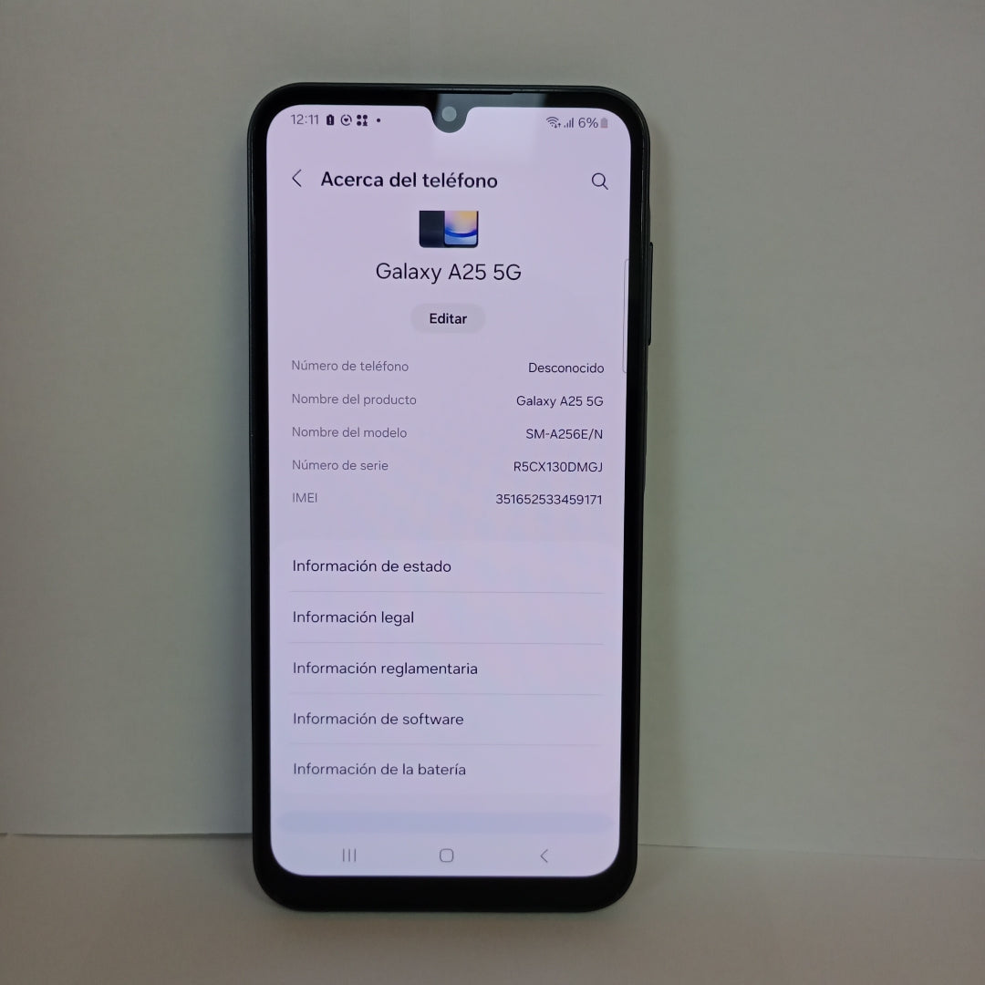 CELULAR SAMSUNG GALAXY A25 5G SM-A256E/N (2023) 128 GB 6 GB RAM (SEMINUEVO)
