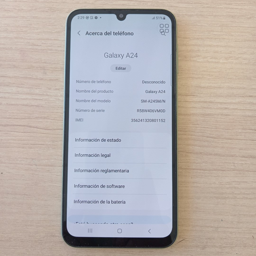 CELULAR SAMSUNG GALAXY A24 SM-A245M/N (2023) 128 GB 4 GB RAM (SEMINUEVO)