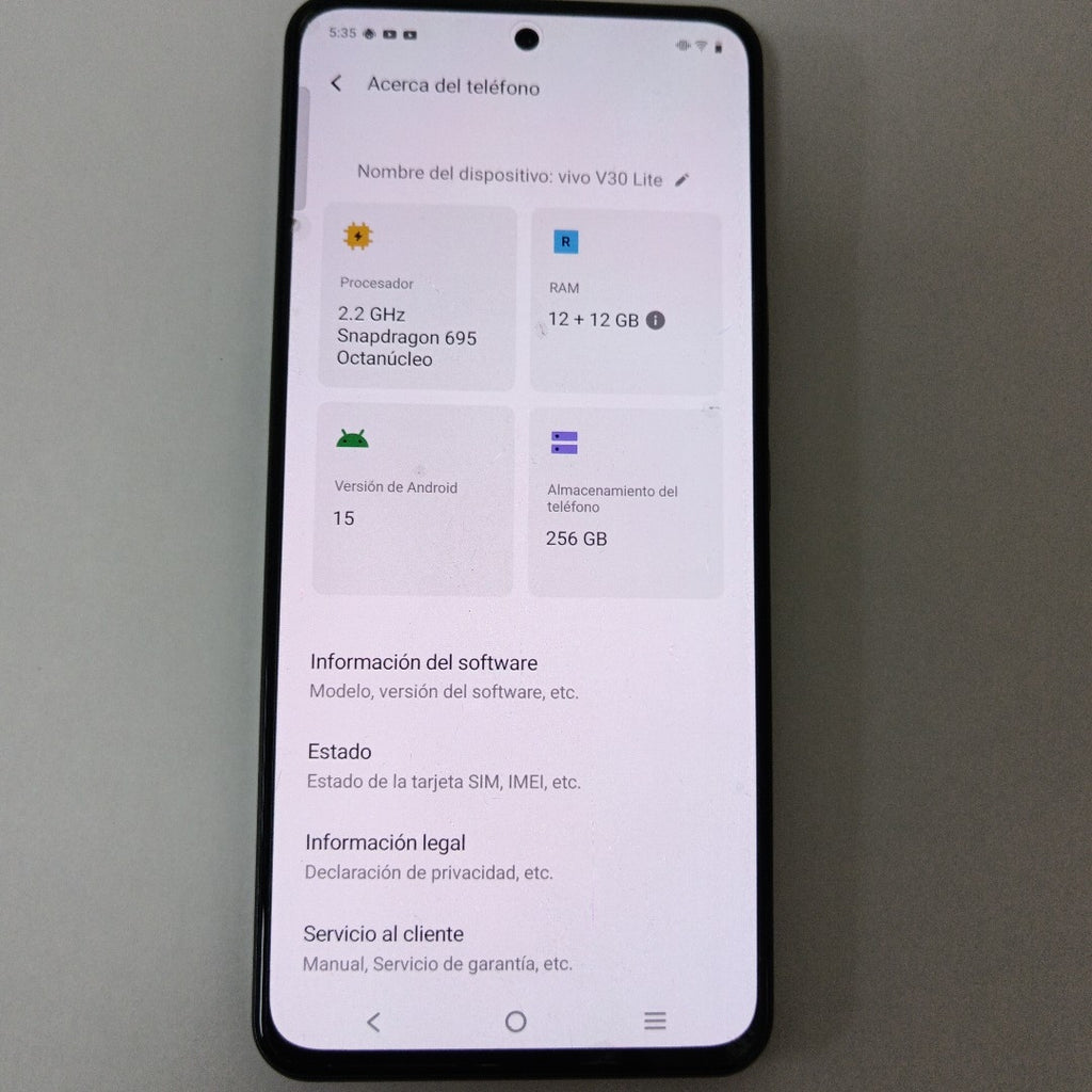 CELULAR VIVO V30 LITE V2314 (2023) 256 GB 12 GB RAM (SEMINUEVO)