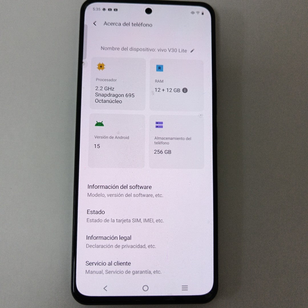 CELULAR VIVO V30 LITE V2314 (2023) 256 GB 12 GB RAM (SEMINUEVO)