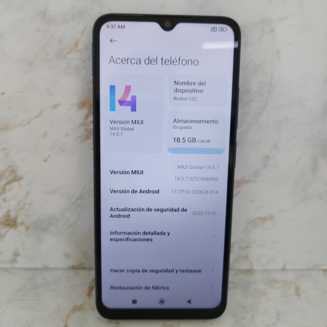 CELULAR XIAOMI REDMI 12C 2212ARNC4L (2023) 128 GB 4 GB RAM (SEMINUEVO)