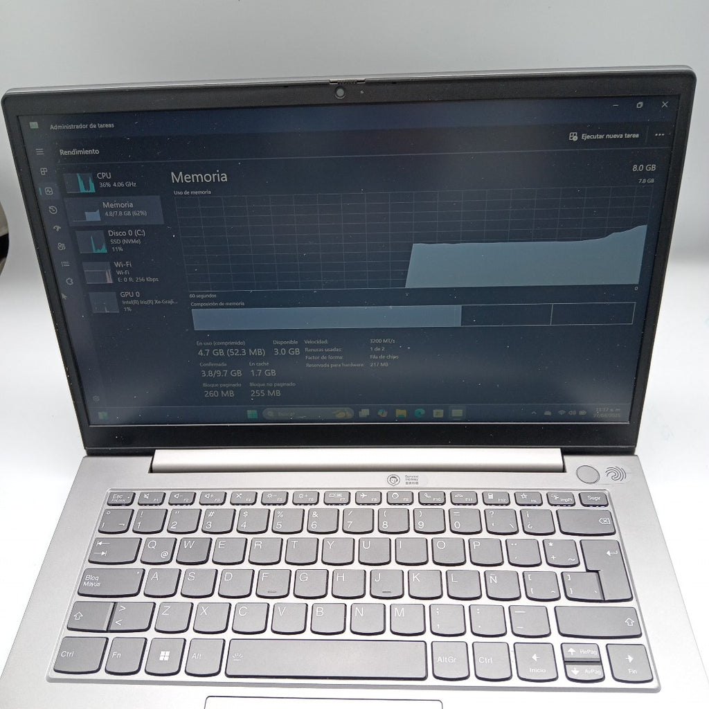 LAPTOP LENOVO THINKBOOK 14 G2 ITL (2022) 256 GB SSD 8 GB RAM (SEMINUEVO)