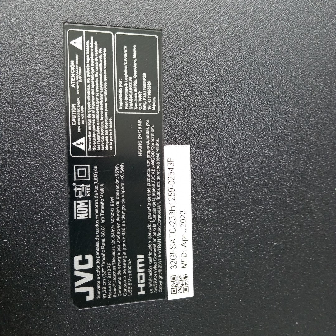 PANTALLA JVC SI32RF (2023) 32" LED HD (SEMINUEVO)