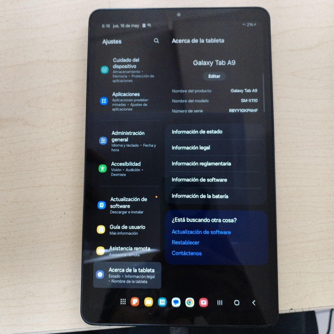 TABLETA SAMSUNG GALAXY TAB A9 SM-X110 (2023) 128 GB 8 GB RAM (SEMINUEVO)