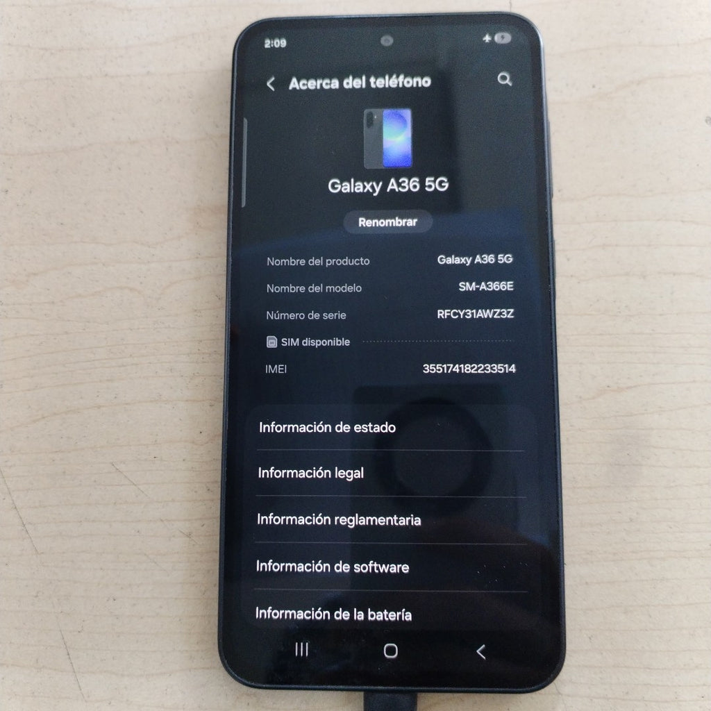 CELULAR SAMSUNG GALAXY A36 5G SM-A366E (2025) 128 GB 6 GB RAM (SEMINUEVO)