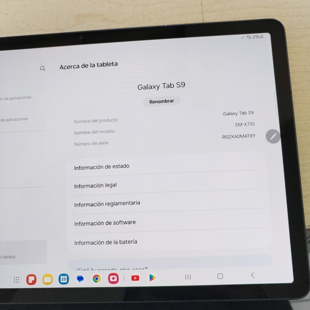 TABLETA SAMSUNG GALAXY TAB S9 SM-X710 (2023) 256 GB 12 GB RAM (SEMINUEVO)