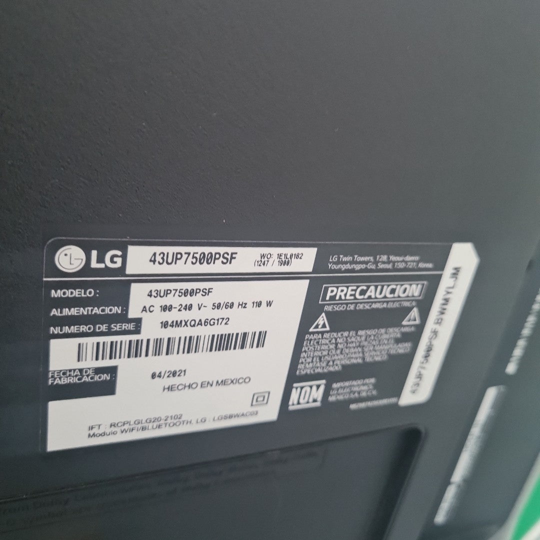 PANTALLA LG 43UP7500PSF (2021) 43" LED 4K (SEMINUEVO)