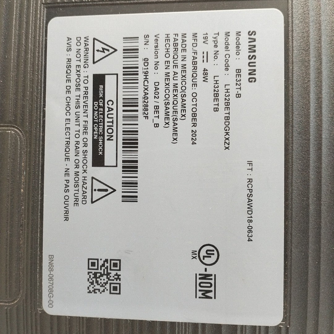 PANTALLA SAMSUNG BE32T-B (2024) 32" LED HD (SEMINUEVO)