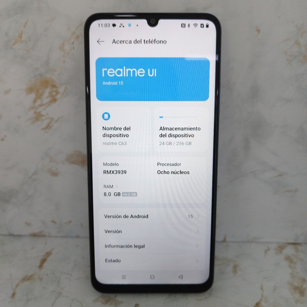 CELULAR REALME C63 RMX3939 (2024) 256 GB 8 GB RAM (SEMINUEVO)