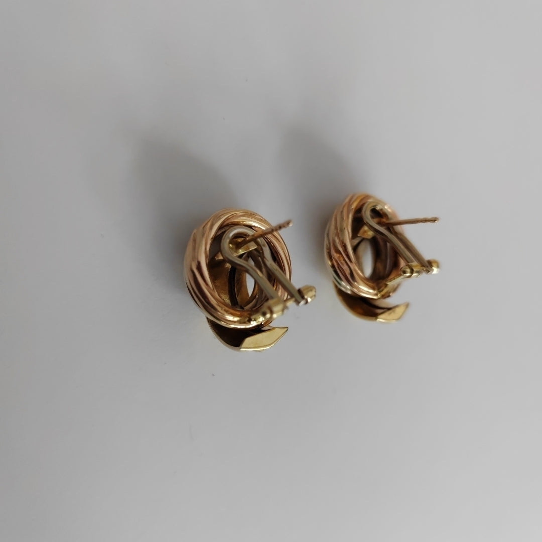 ARETES PAR. ORO COMBINADO. 14 K 6.9 GRMS (SEMINUEVO)