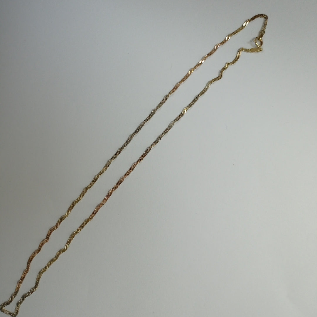 CADENA. ORO, ORO COMBINADO. 14 K 1.9 GRMS (SEMINUEVO)