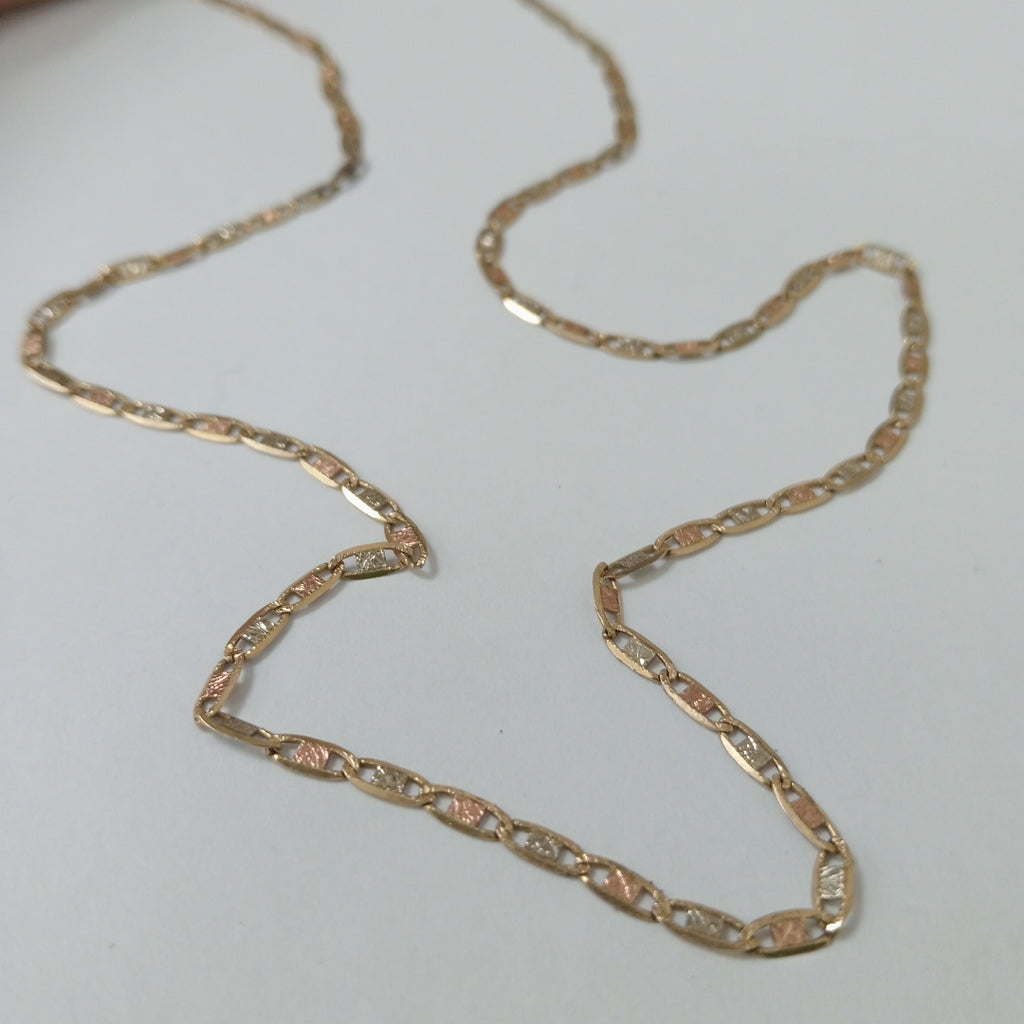 CADENA. ORO, ORO COMBINADO. 10 K 4.6 GRMS (SEMINUEVO)
