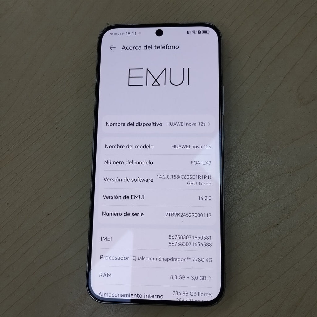 CELULAR HUAWEI NOVA 12S FOA-LX9 (2024) 256 GB 8 GB RAM (SEMINUEVO)