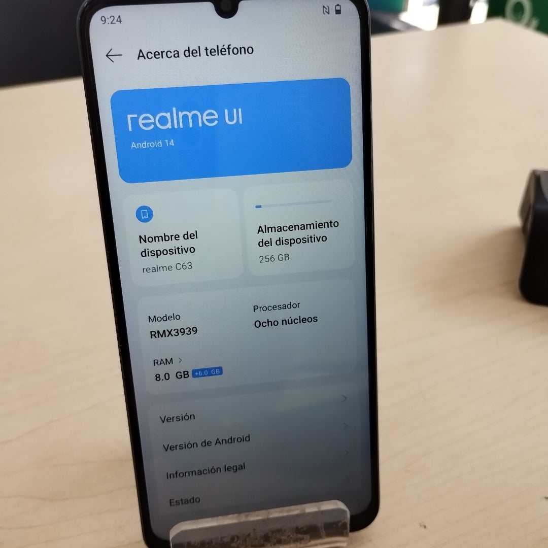 CELULAR REALME C63 RMX3939 (2024) 256 GB 8 GB RAM (SEMINUEVO)