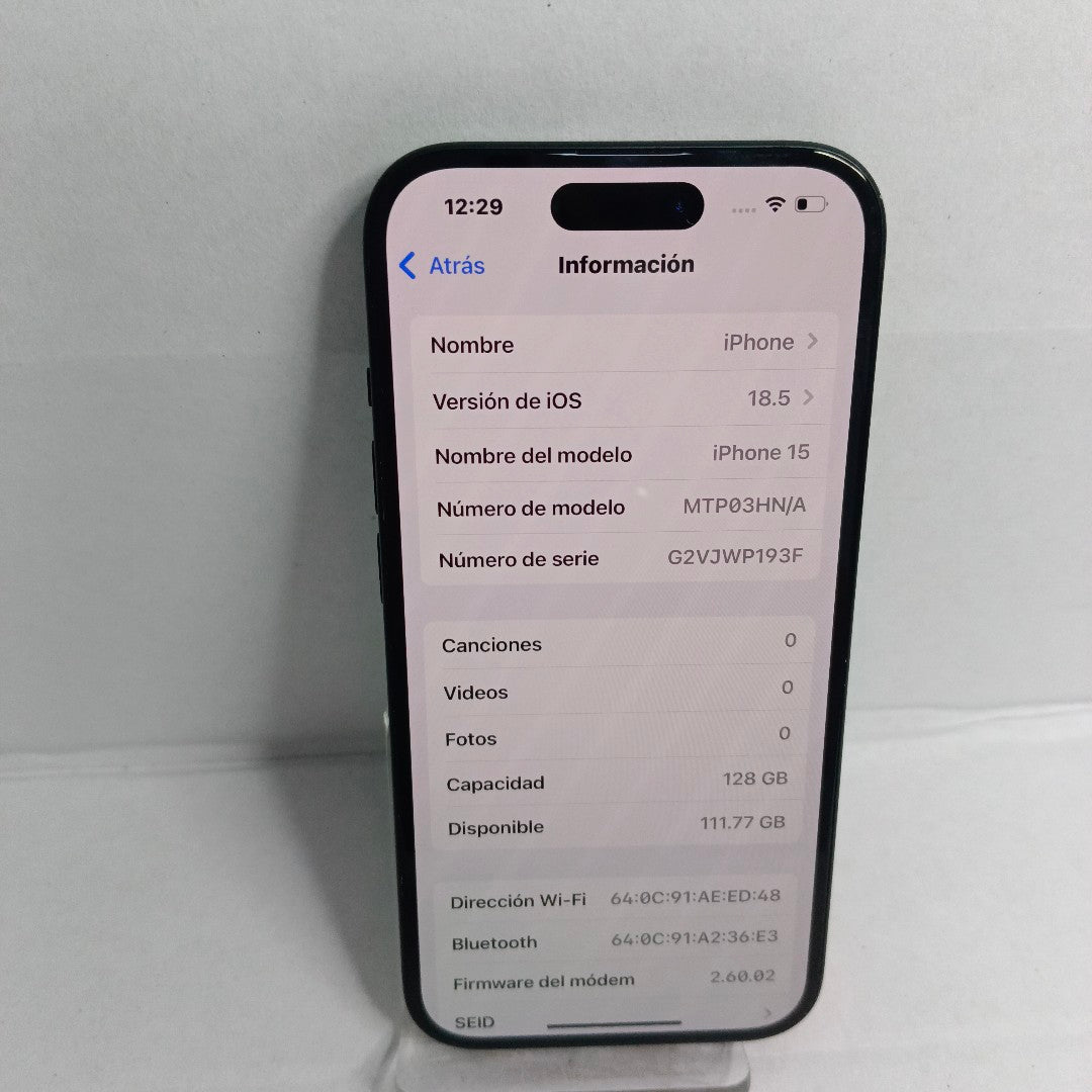 CELULAR APPLE IPHONE 15 A3090 128 GB 6 GB RAM